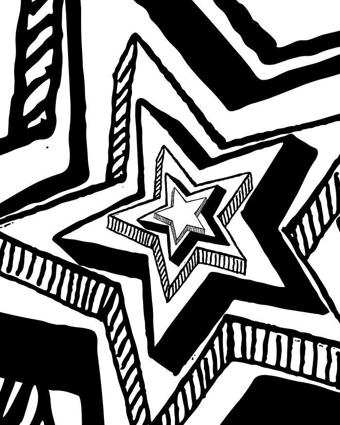 Big star coloring page for kids or adults