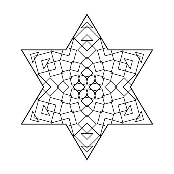 Star coloring pages stock illustration