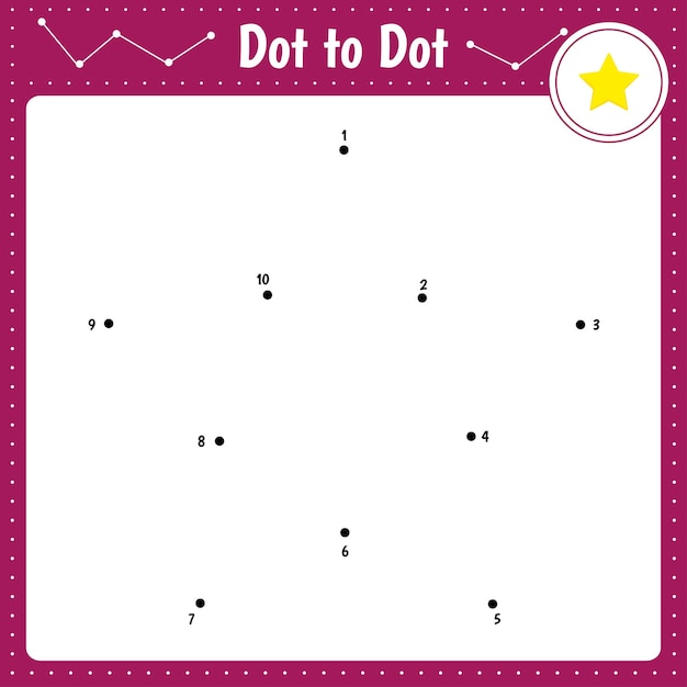 Premium vector connect the dots star dot to dot educational game coloring book for kids activity worksheet