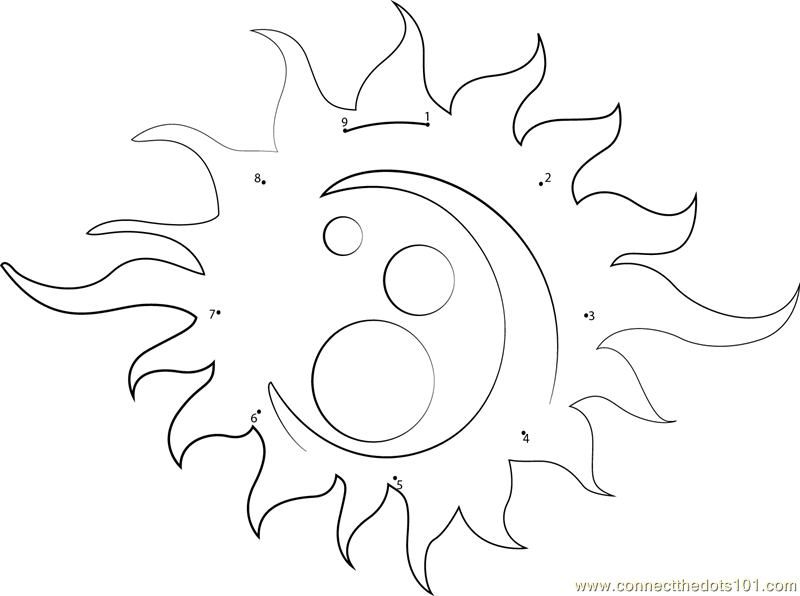 Moon sun stars dot to dot printable worksheet