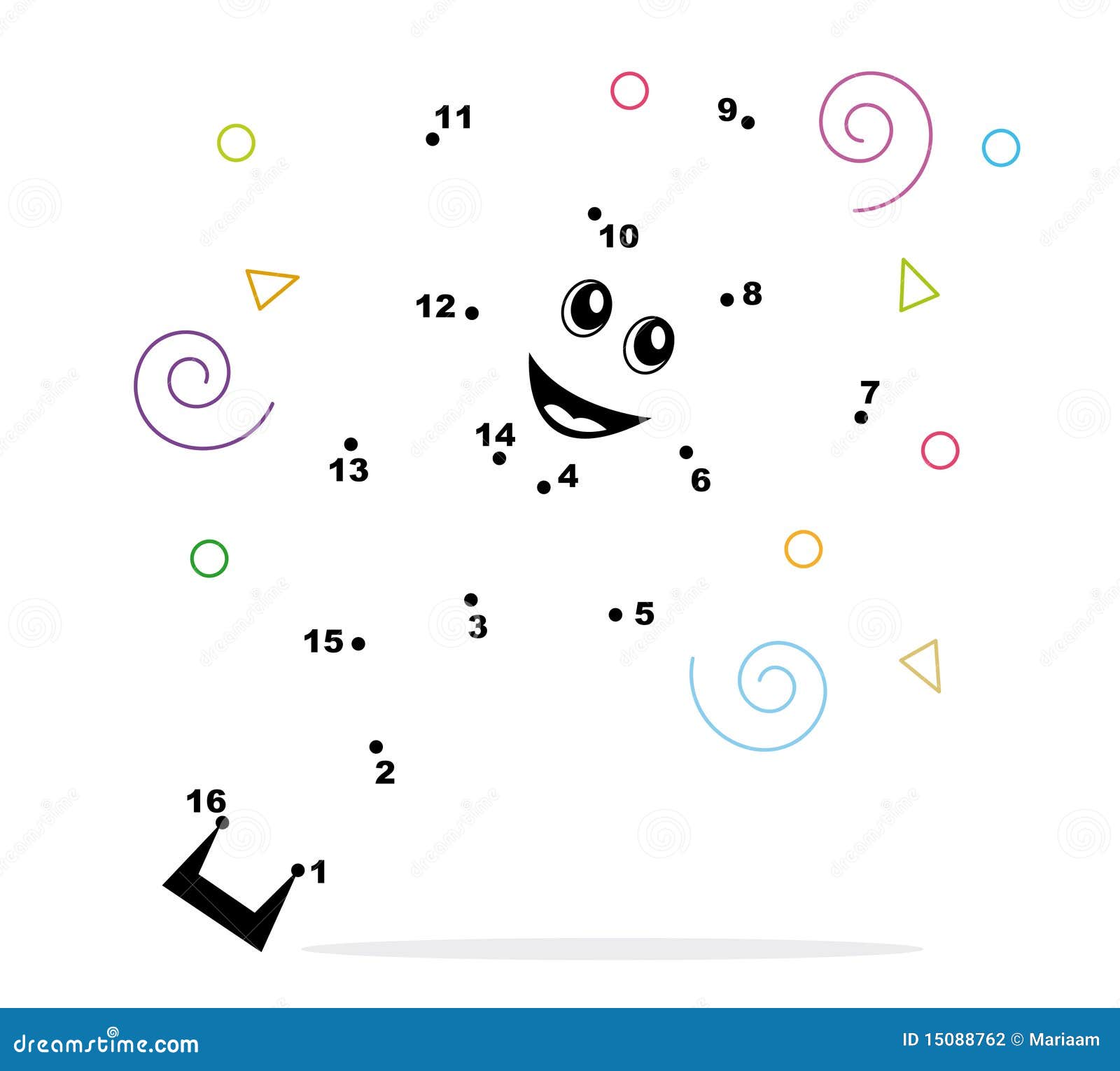 Connect the dots coloring page stock vector