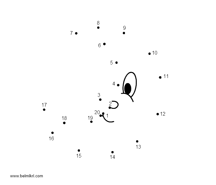 Printable coloring pages dot the dot