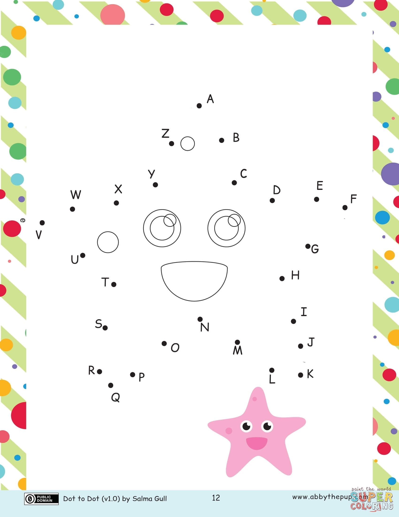 Starfish dot to dot free printable coloring pages