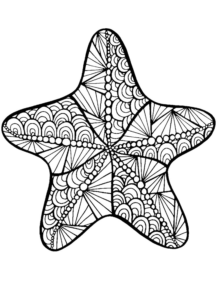 Precious starfish coloring page