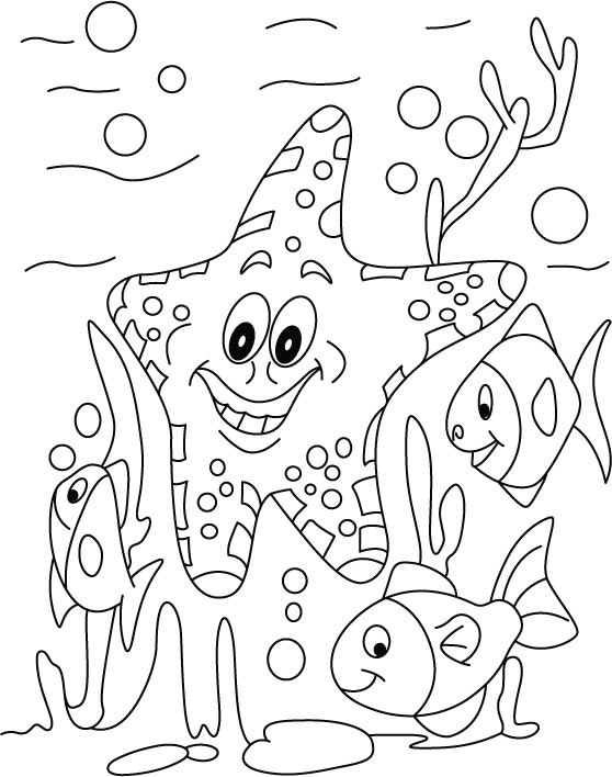 Starfish along other fish coloring pages download free starfish along other fish coloring pages for kids best coloring pages