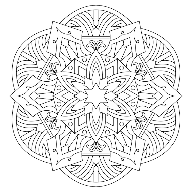 Premium vector printable star mandala coloring page for adult