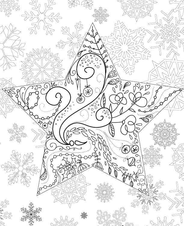 Christmas star coloring pages