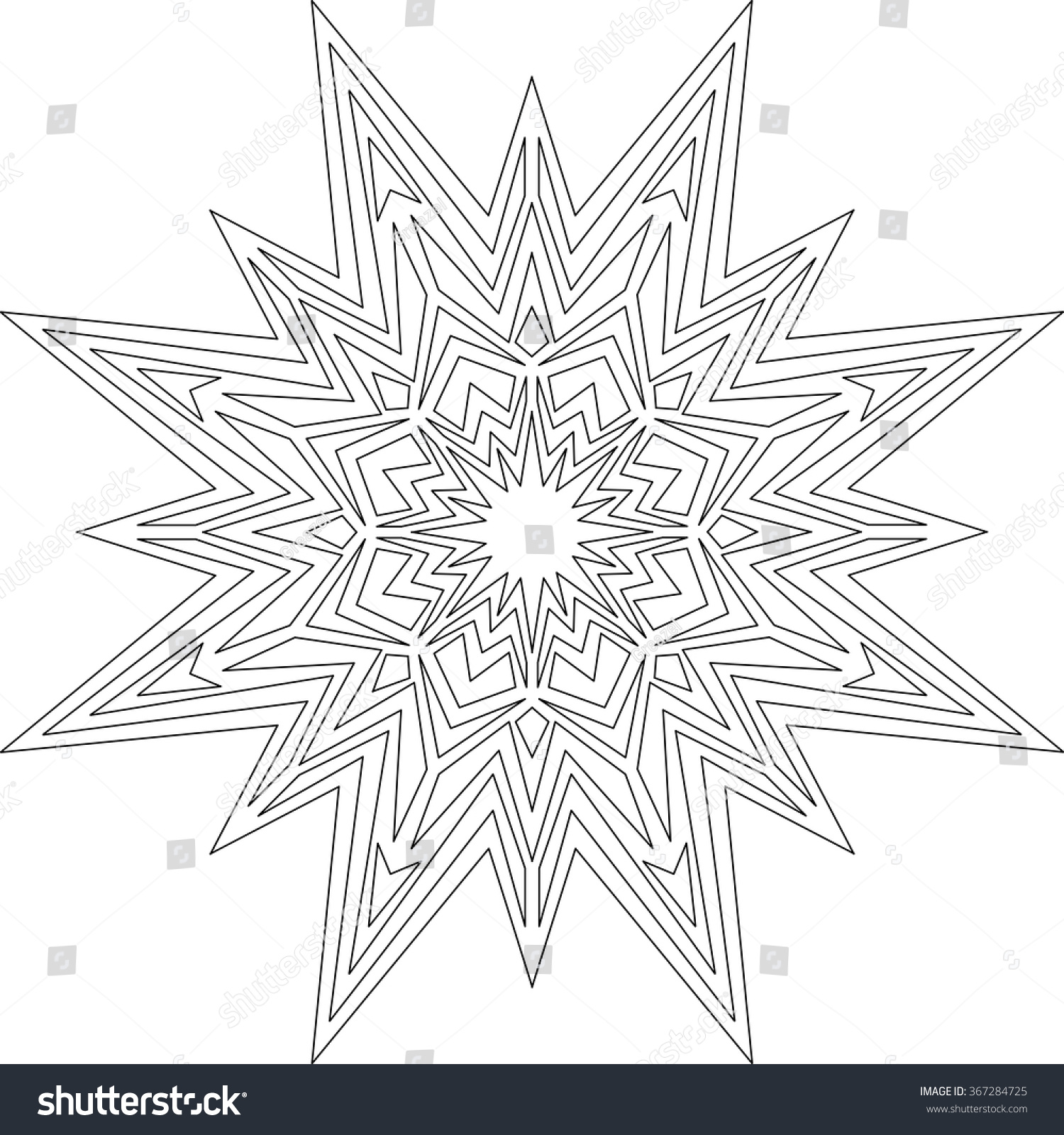 Star christmas mandala adult coloring page stock vector royalty free