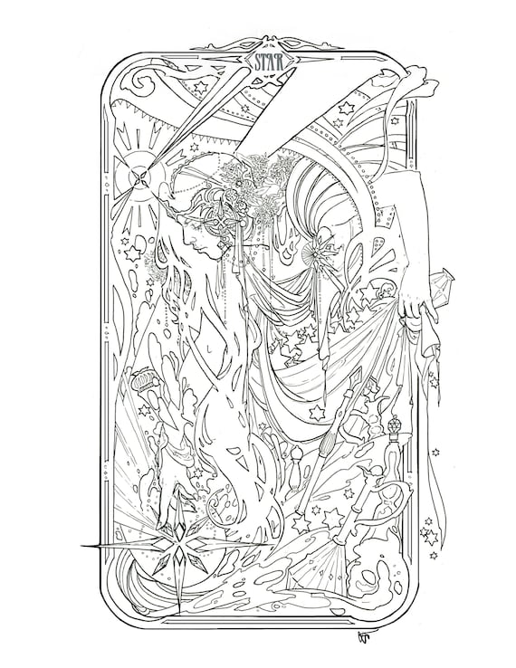 High priestess the star coloring pages download now