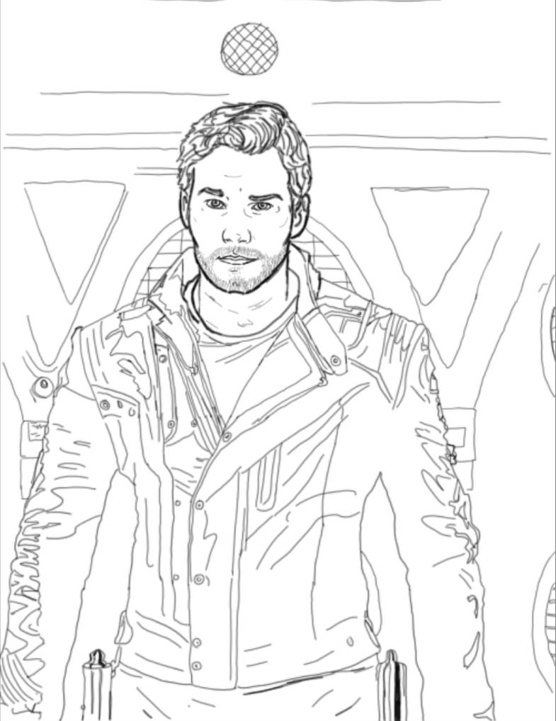 Star lord line art by noonmidnight on