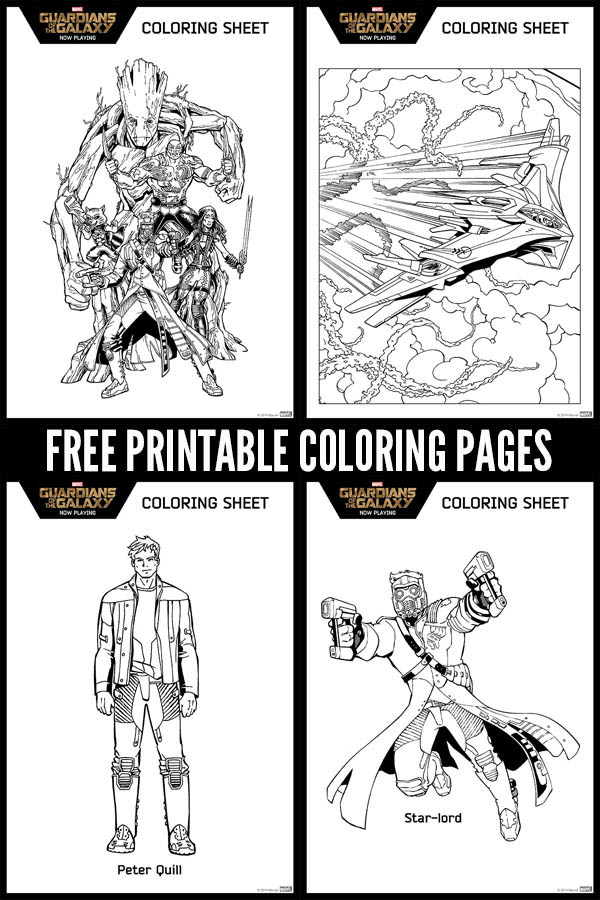 Free printable marvel guardians of the galaxy coloring pages and activity sheets â magic filled memories