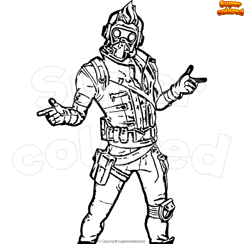 Coloring page fortnite star lord outfit