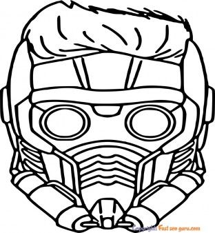 Star lord mask coloring page