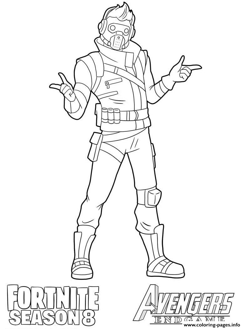 Starlord fortnite avengers endgame coloring page printable