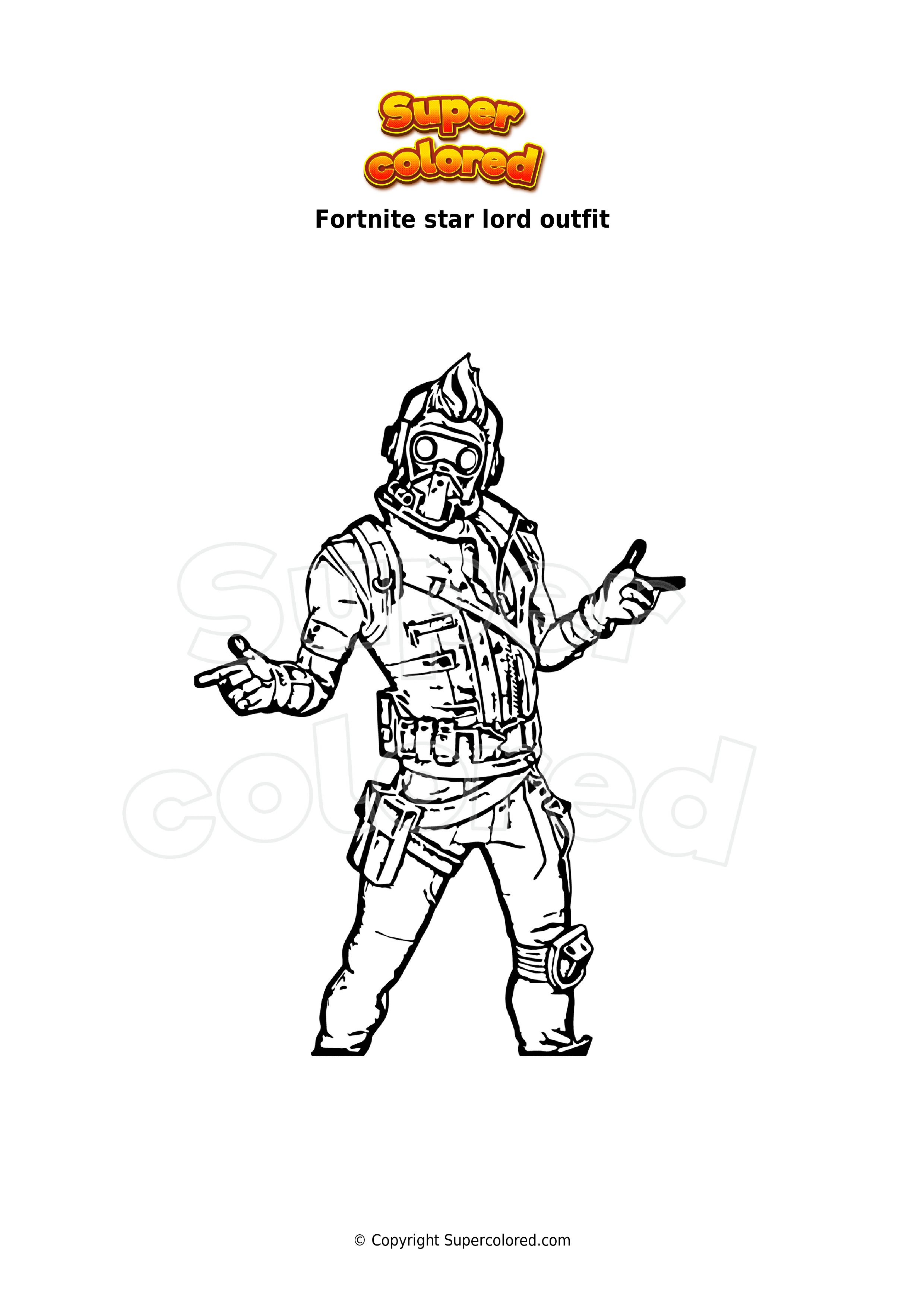 Coloring page fortnite star lord outfit