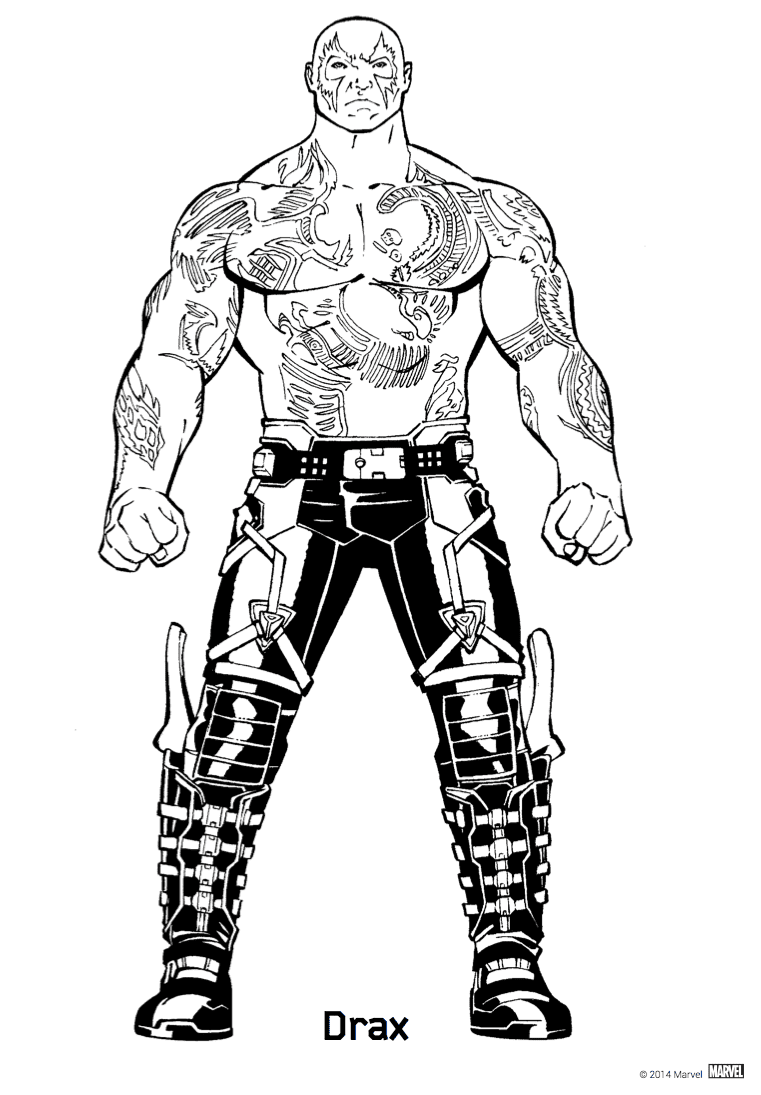 Star lord in guardians of the galaxy coloring page