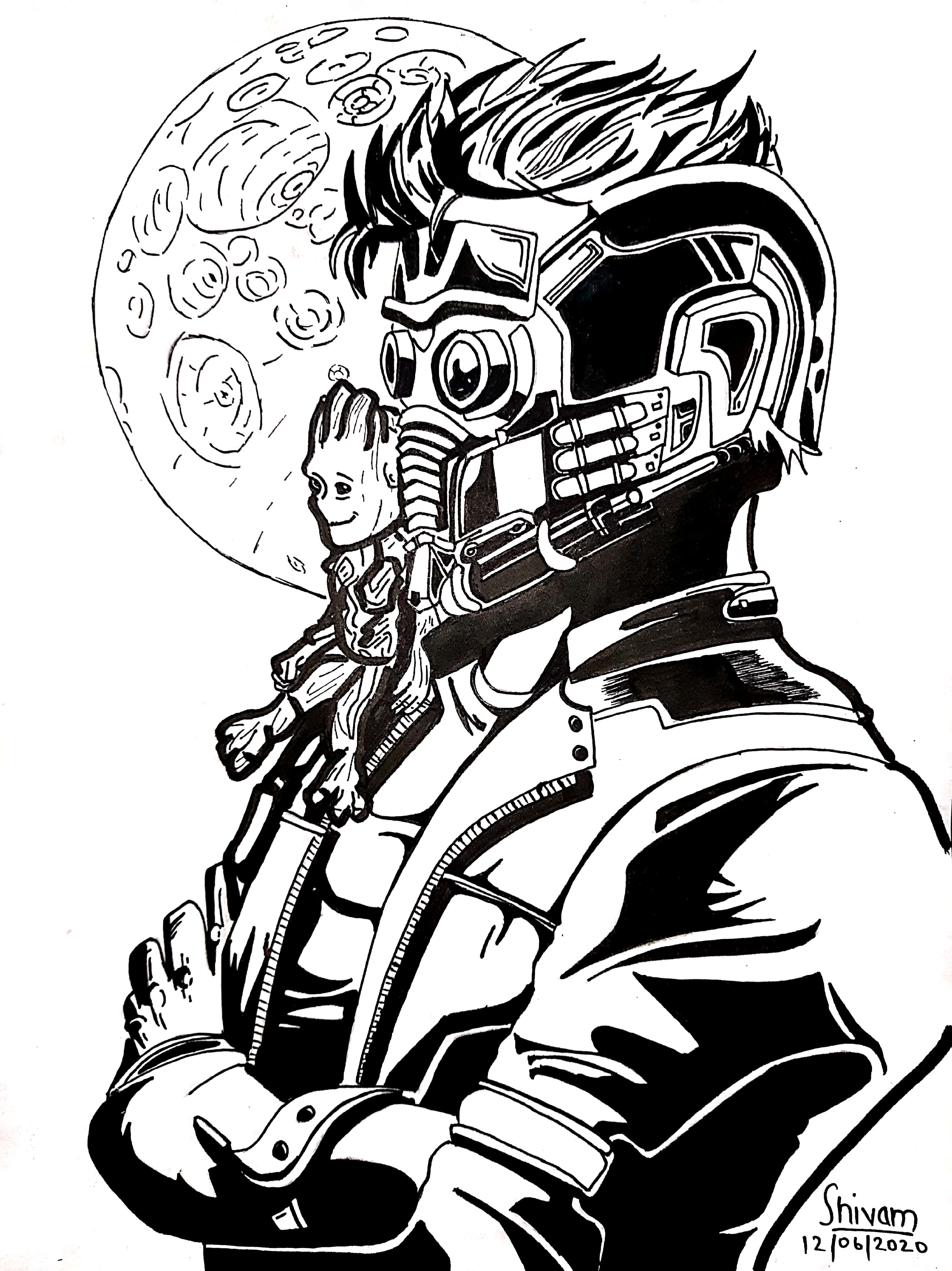 Monochrome star lord oc inspiration