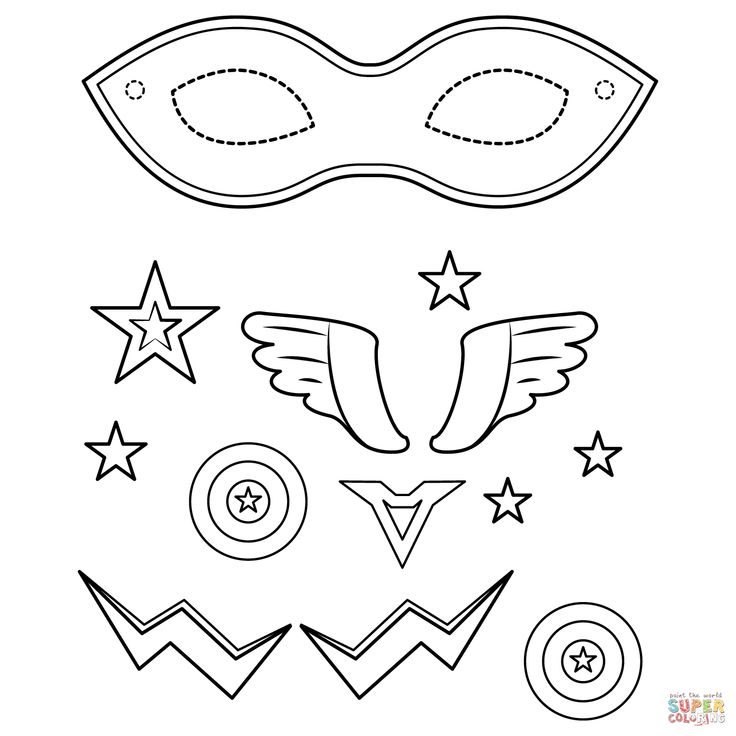 Superhero mask coloring page free printable coloring pages superhero masks free printable coloring pages free printable coloring
