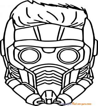 Star lord mask coloring page