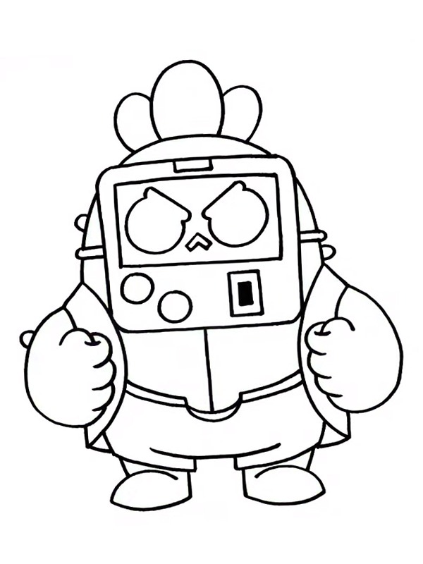 Mask spike bit brawl stars coloring page