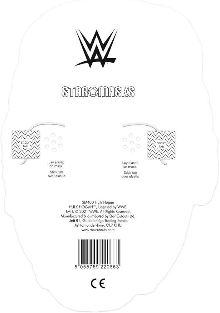 Star cutouts sm hulk hogan party corations single face mask amazing talking point gift for wwe fans multicoloured toys