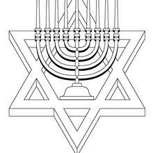 Hanukiah and star of david coloring pages