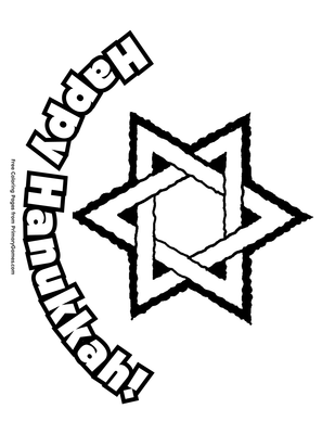 Happy hanukkah with star of david coloring page â free printable pdf from
