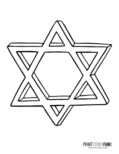 Star of david clipart pages for creative learning at