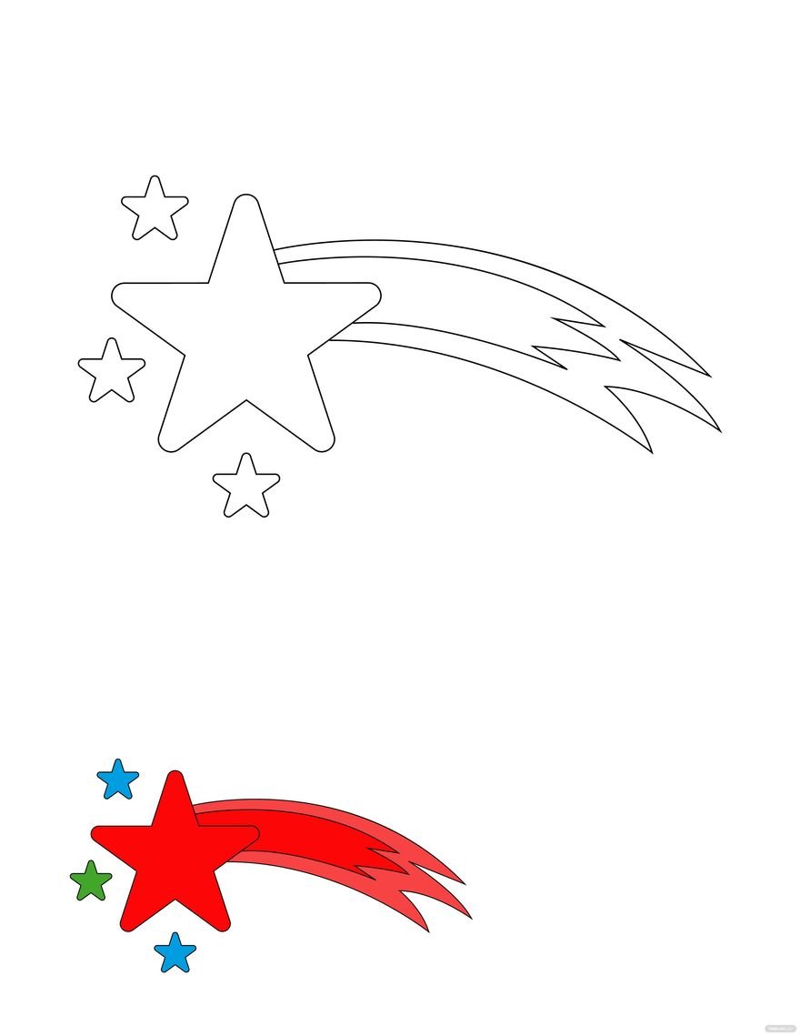 Free star coloring page s examples