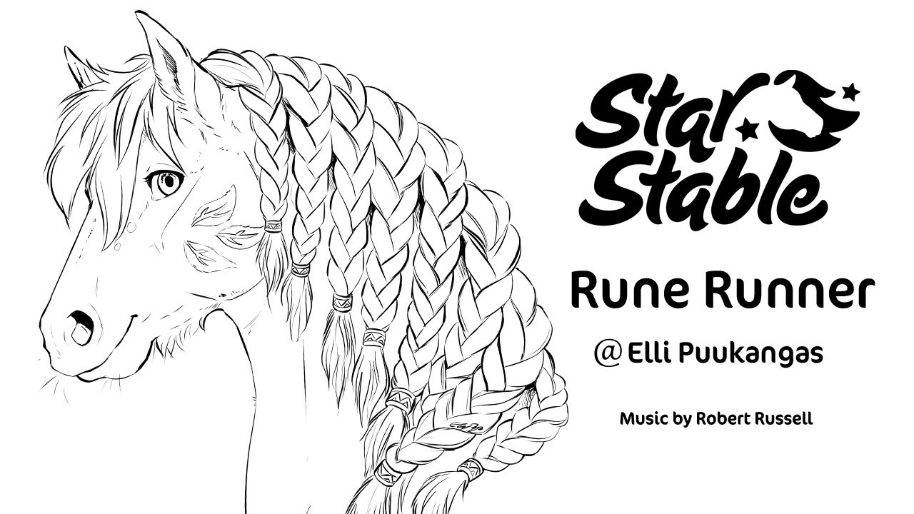 Rune runner colouring page