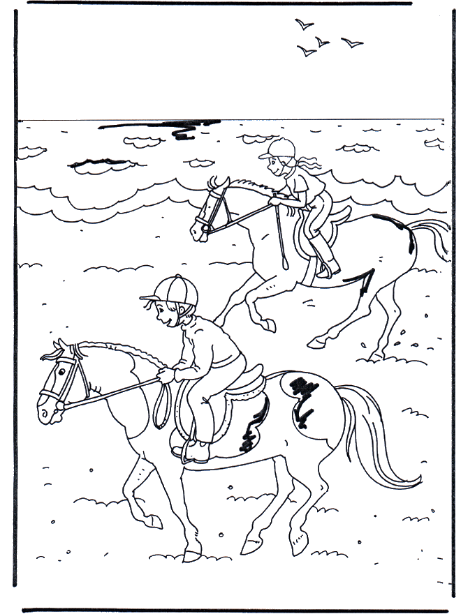 Horse and rider coloring pages printable for free download
