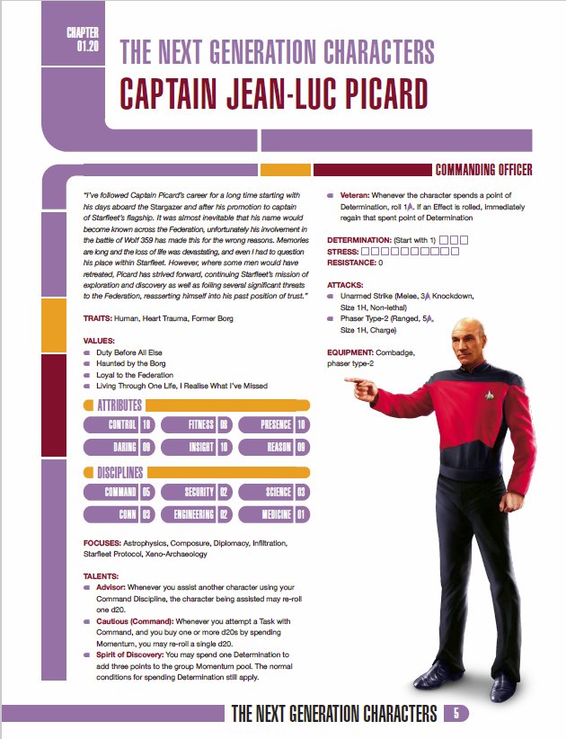 Official character sheets for captains kirk picard and other enterprise crew en world tabletop rpg news reviews