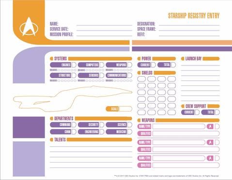 Star trek adventures character sheets