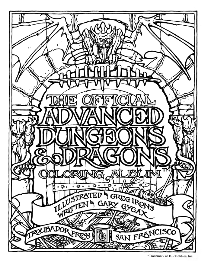 The dd adventure thats also a coloring book