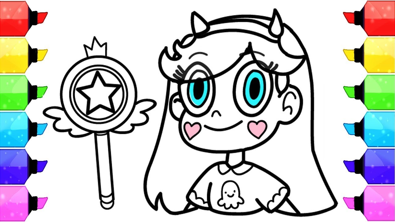 How to draw star vs the forces of evil coloring pages learn art colors for children coloring book
