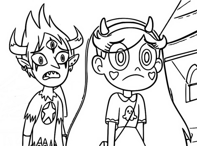 Coloring page star vs the forces of evil star butterfly and tom lucitor