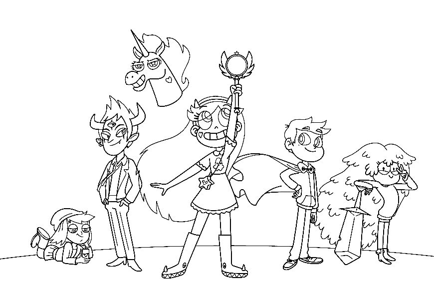 Star vs the forces of evil coloring pages