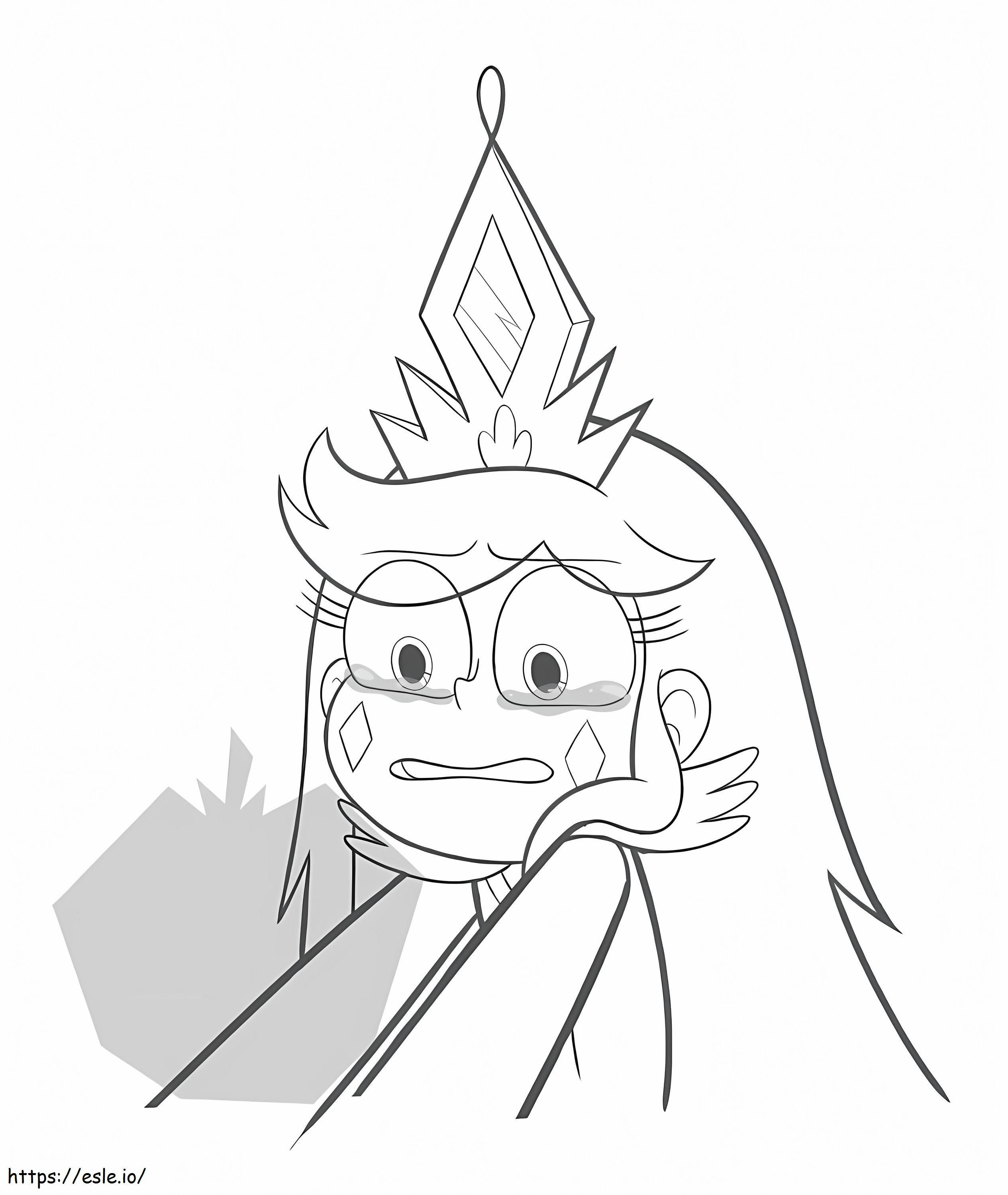 Star butterfly crying coloring page