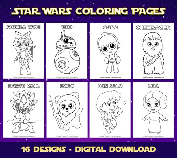 Star wars coloring pages coloring pages printable birthday star wars party favors activity book printable coloring pages for kids