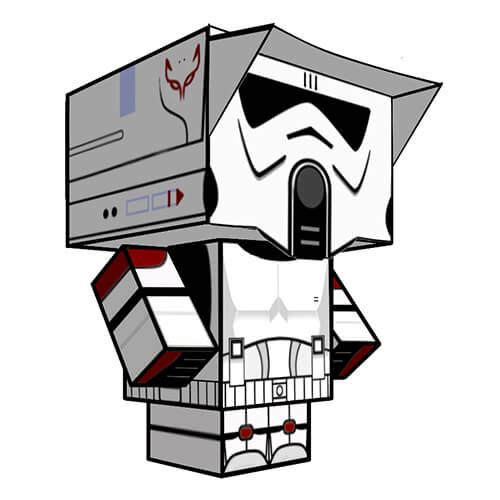 Advanced recon force trooper paper toy free printable papercraft templates