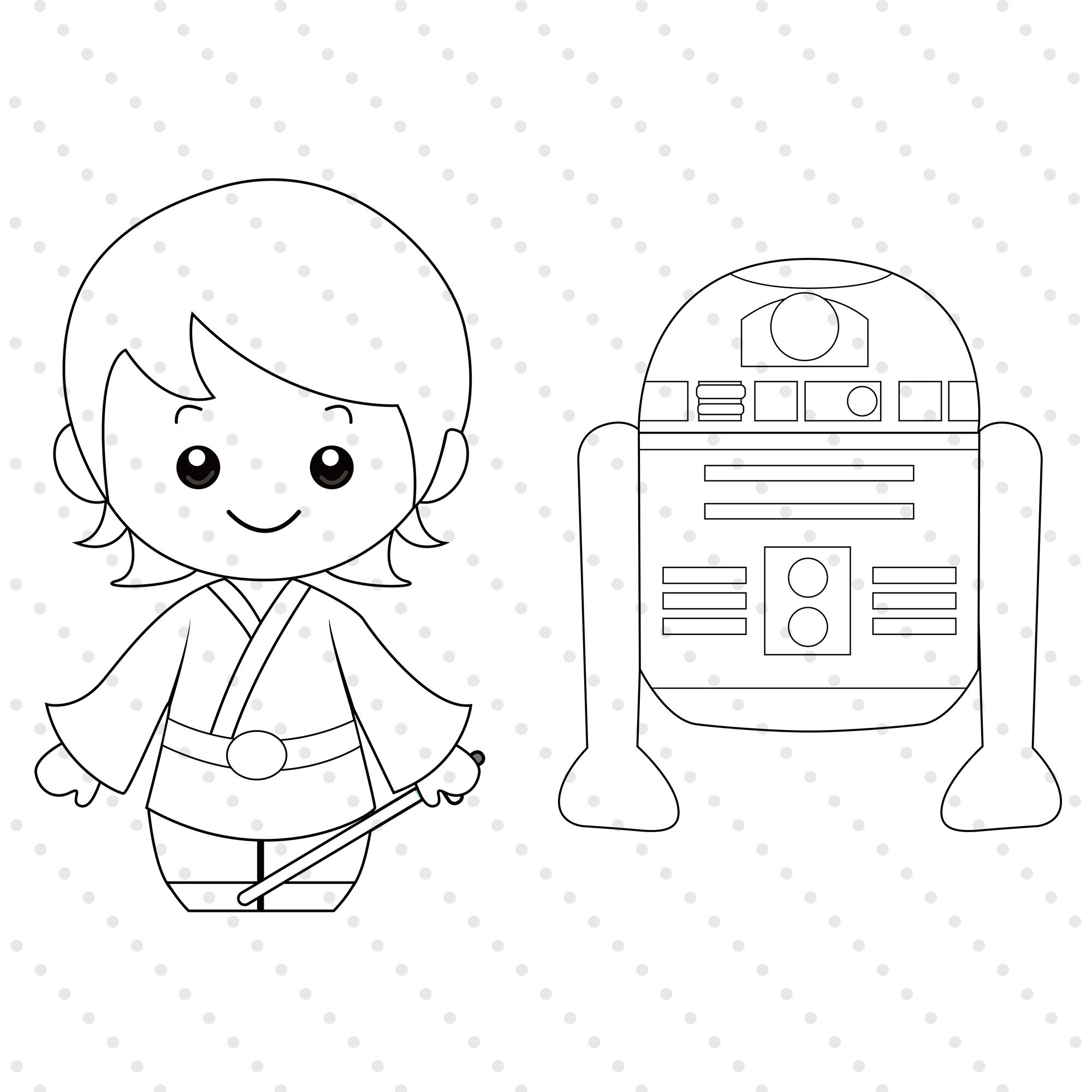 Star wars black and white cliparts star wars coloring star wars party png and pdf files