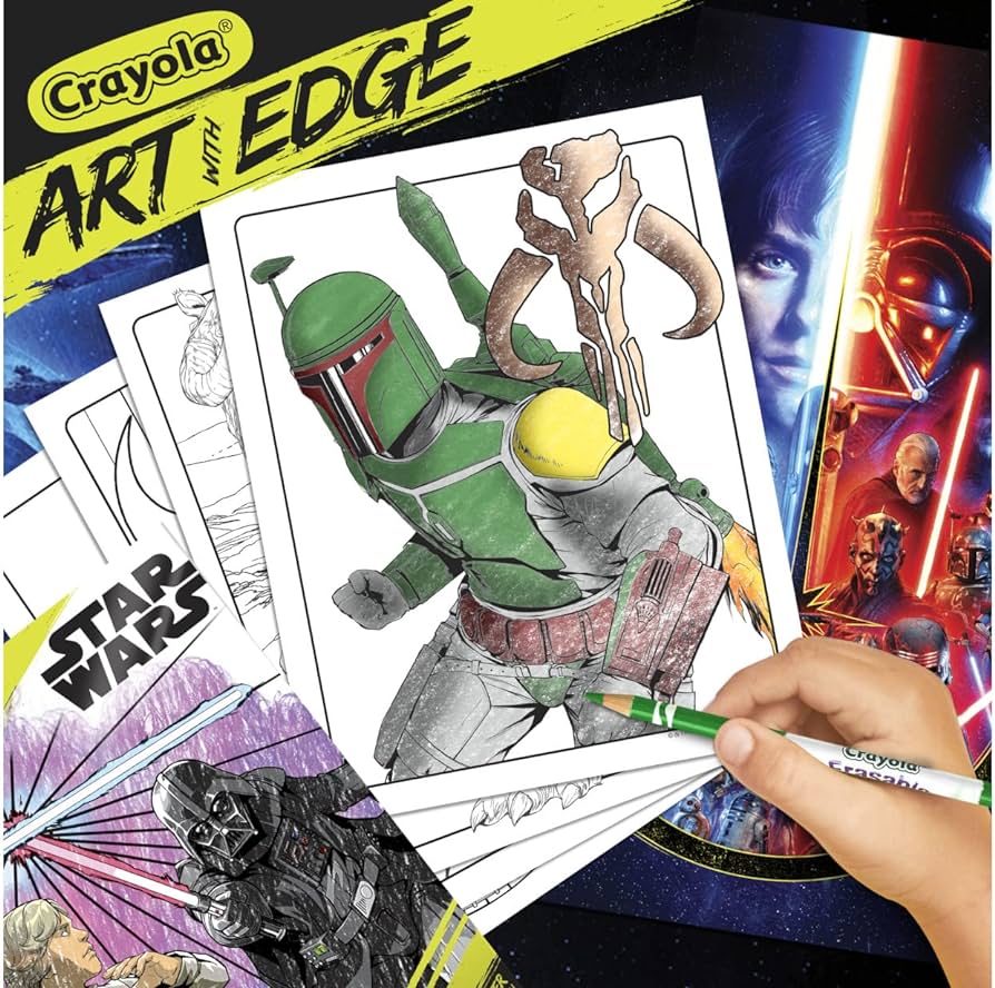 Crayola art with edge star wars coloring pages pgs includes star wars poster adult coloring gift for teens adults toys games