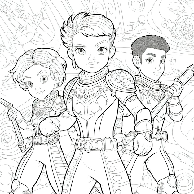 Premium ai image coloring page for the star wars coloring book