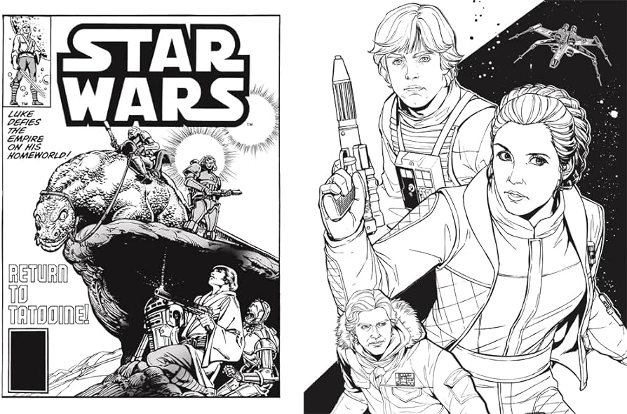Star wars louring book volume featuring a galaxy of inic locations favourite characters and more walt disney books