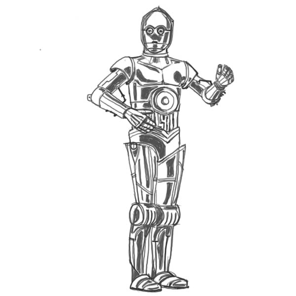 How to draw star wars characters cpo drawing factory