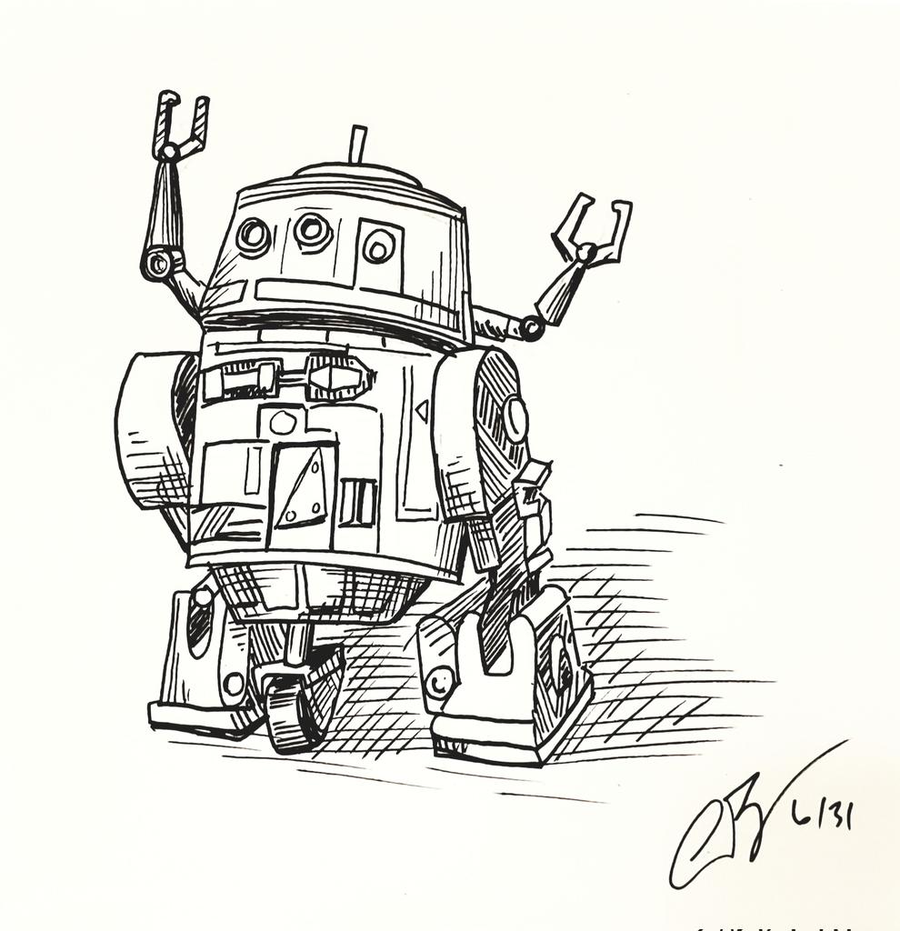 Chad blakely on x star wars themed inktober this year this week i am focusing on droids day chopper inktober starwarsfanart chopper starwars starwars httpstcokhvbaywrrl x