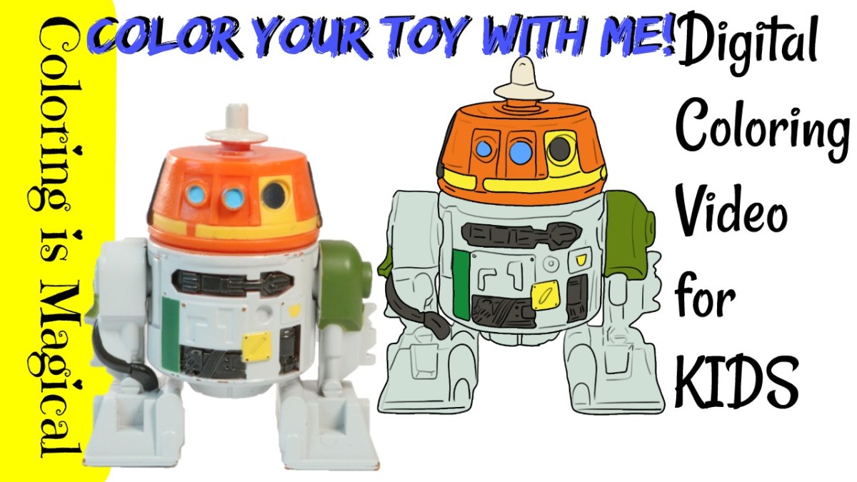 Digitally color star wars rebels chopper droid