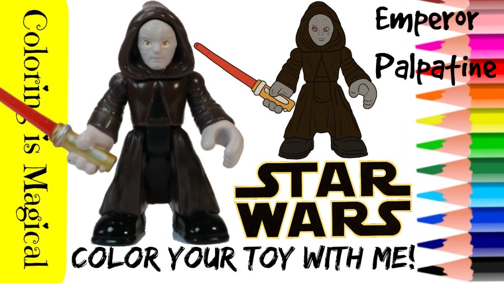 Color emperor palpatine coloring page star wars toy video how to draw