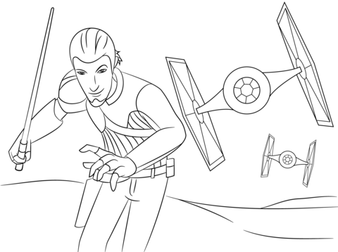 Star wars rebels kanan coloring page free printable coloring pages