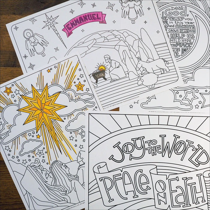 Christmas coloring pages volume â illustrated ministry